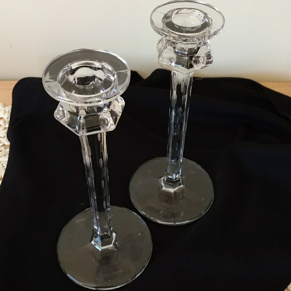 Glass Candle Stick Holders